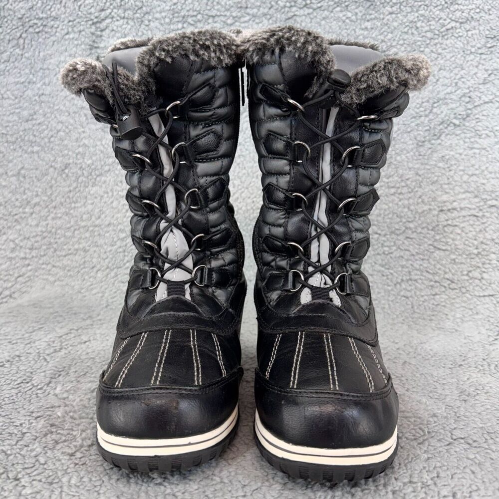 Sporto Liz Mid-Calf Black Winter Boots Women 6W Zippered Closure Tassel Faux Fur - Picture 2 of 11
